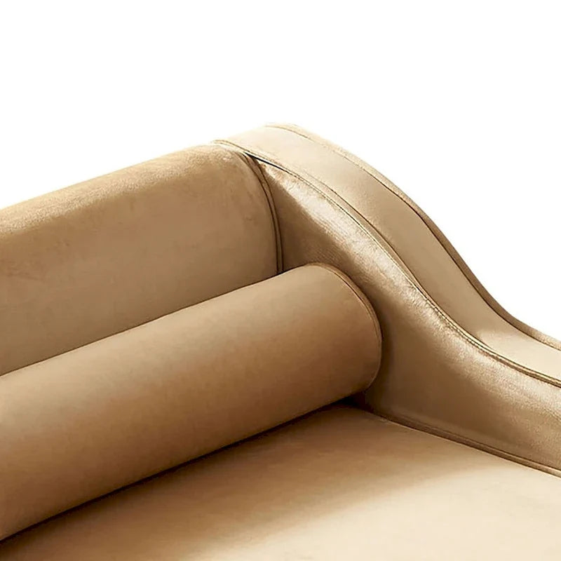 Elegante französische Chaiselongue mit Samtbezug, Stauraum und Kissen
