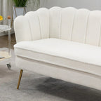 Kleines Mini-Sofa für zwei Personen mit goldenem Metallbein – 2 Sitzplätze