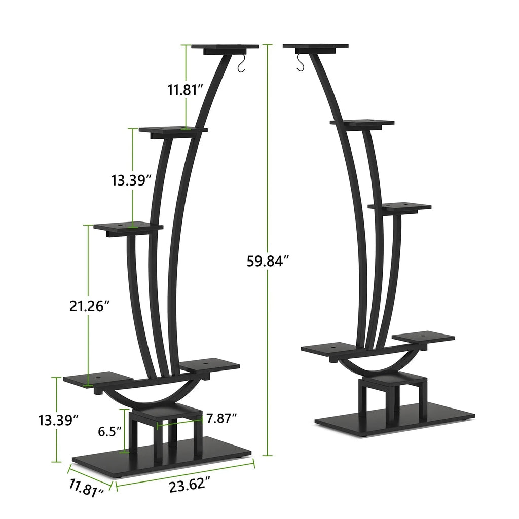 Zimmerpflanzenständer, 6-stöckiges Blumenregal für Haus und Garten – 2er-Set