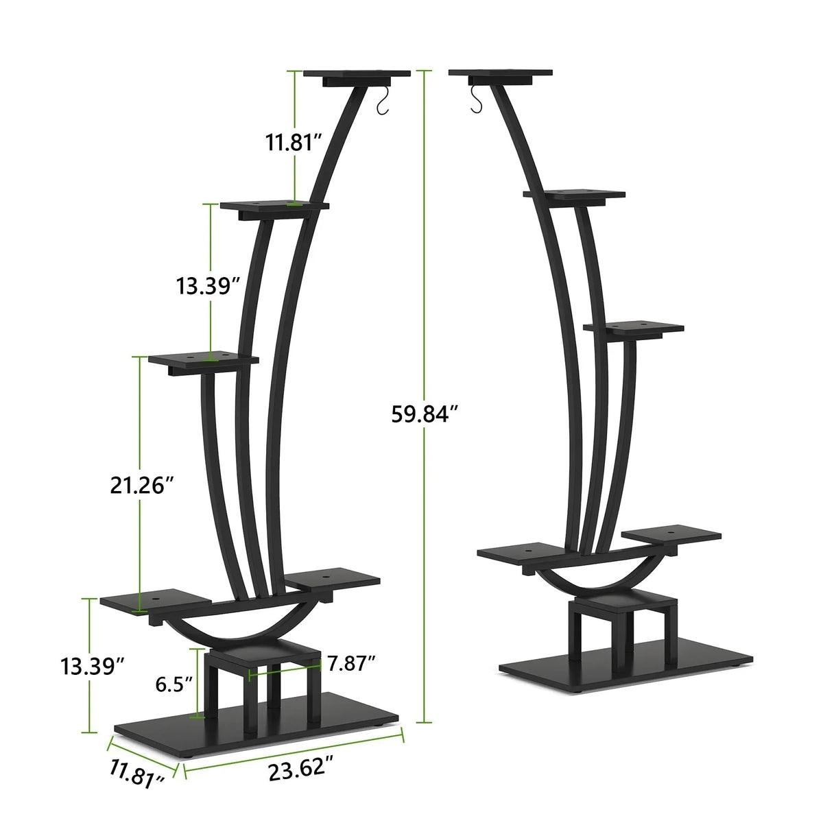 Zimmerpflanzenständer, 6-stöckiges Blumenregal für Haus und Garten – 2er-Set