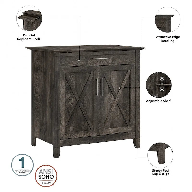 Sekretářský stůl Key West s úložnou skříňkou od Bush Furniture