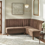 Conjunto de banqueta estofada de 3 peças Lifestorey Kerrington com costas caneladas