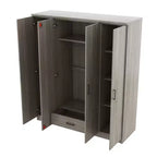 Armoire-penderie en bois à 4 portes avec tringle, 1 tiroir et étagères de rangement