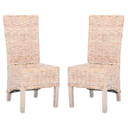 Conjunto de 2 cadeiras de jantar em vime natural 19W x 22D x 41H, estilo boho costeiro