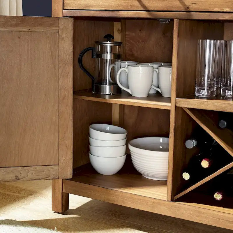 Crosley Roots Buffet mit natürlicher Oberfläche – 52 W x 18 T x 36 H
