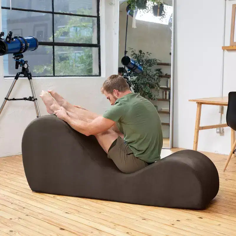 Elegantní lenoška Avana na jógu - vyrobeno v USA - skvělá na protahování, relaxaci, cvičení a další aktivity, 60D x 18W x 26H palců, světle šedá