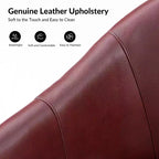 Pocono przejściowy obrotowy fotel kubełkowy z naturalnej skóry z podstawą z litego drewna, zestaw 2 szt., Artful Living Design