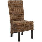 Conjunto de 2 cadeiras de jantar em vime natural 19W x 22D x 41H, estilo boho costeiro