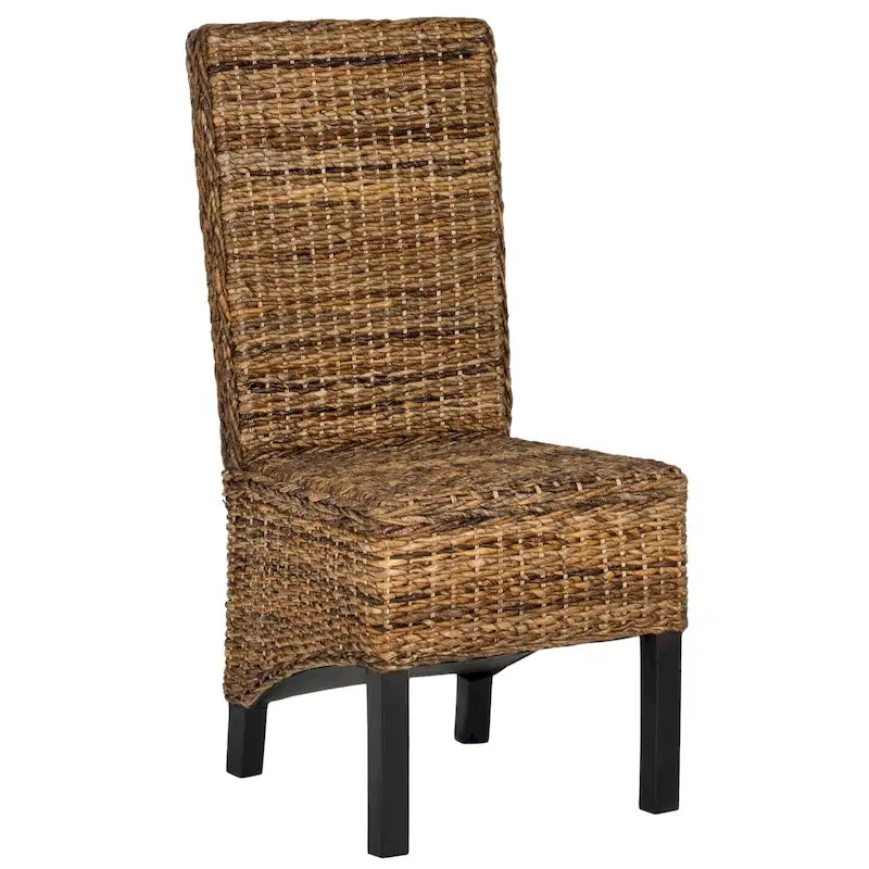 Conjunto de 2 cadeiras de jantar em vime natural 19W x 22D x 41H, estilo boho costeiro