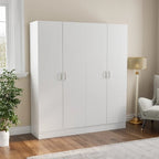 2-Door Wardrobe Armoires Freestanding Bedroom Armoire with Hanging Rod