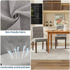 Parsons-Esszimmerstühle mit Knopfheftung, Set aus 6/4 Stück – gepolsterte Küchenstühle aus Stoff mit Holzbeinen und gepolsterten Sitzen – moderner Stil