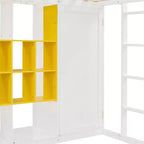 Lit mezzanine pour enfants avec armoire et étagères, cadre de lit mezzanine en bois avec meuble de rangement pour enfants et adolescents