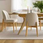 Ensemble de salle à manger de 7 pièces, table à tréteaux extensible de 78 à 96 po avec chaises rembourrées et pieds en bois massif – Panipeachy