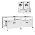 Socle pour lave-linge et sèche-linge VEVOR, hauteur de 22,6 po, 29 x 29 po, avec plateau coulissant et espace de rangement, capacité de charge de 800 lb, antidérapant, blanc