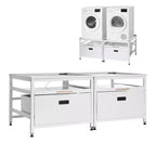 Socle pour lave-linge et sèche-linge VEVOR, hauteur de 22,6 po, 29 x 29 po, avec plateau coulissant et espace de rangement, capacité de charge de 800 lb, antidérapant, blanc