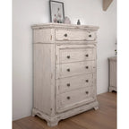 Conjunto de quarto Palisade de 5 peças, branco antigo
