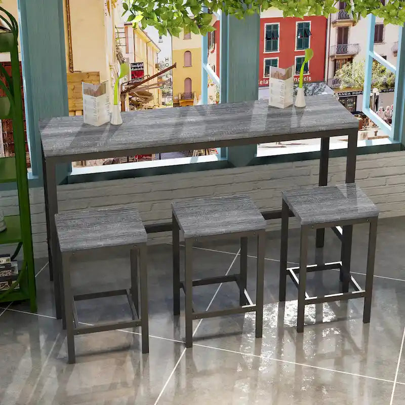 Bistrotisch-Set mit 3 Hockern