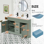 Wavy Line Badezimmermöbel-Set mit Waschbecken und Wasserhahn, 30/36/48 Zoll