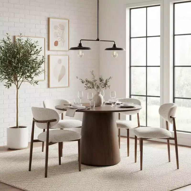 Conjunto de 4 cadeiras de jantar modernas estofadas com encosto curvo, cadeiras laterais sem braços com estrutura de ferro para sala de jantar e cozinha - Panipeachy