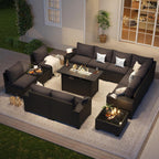 Ensemble de mobilier de terrasse extérieur avec coussins épaissis de 10 cm