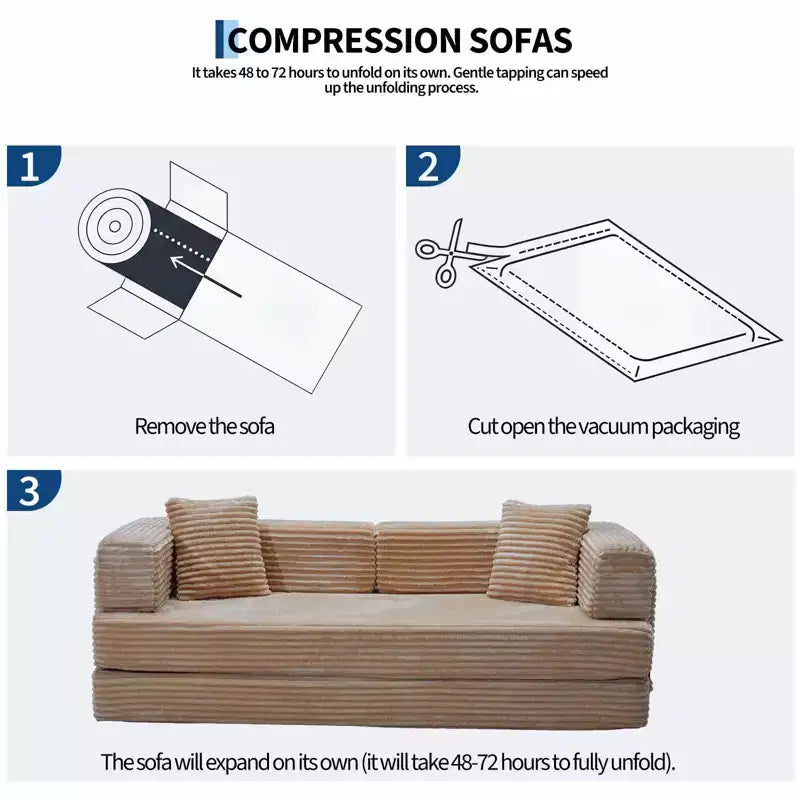 80.7 5-in-1 umwandelbares Schlafsofa ??Cord, 1200 lbs, keine Montage