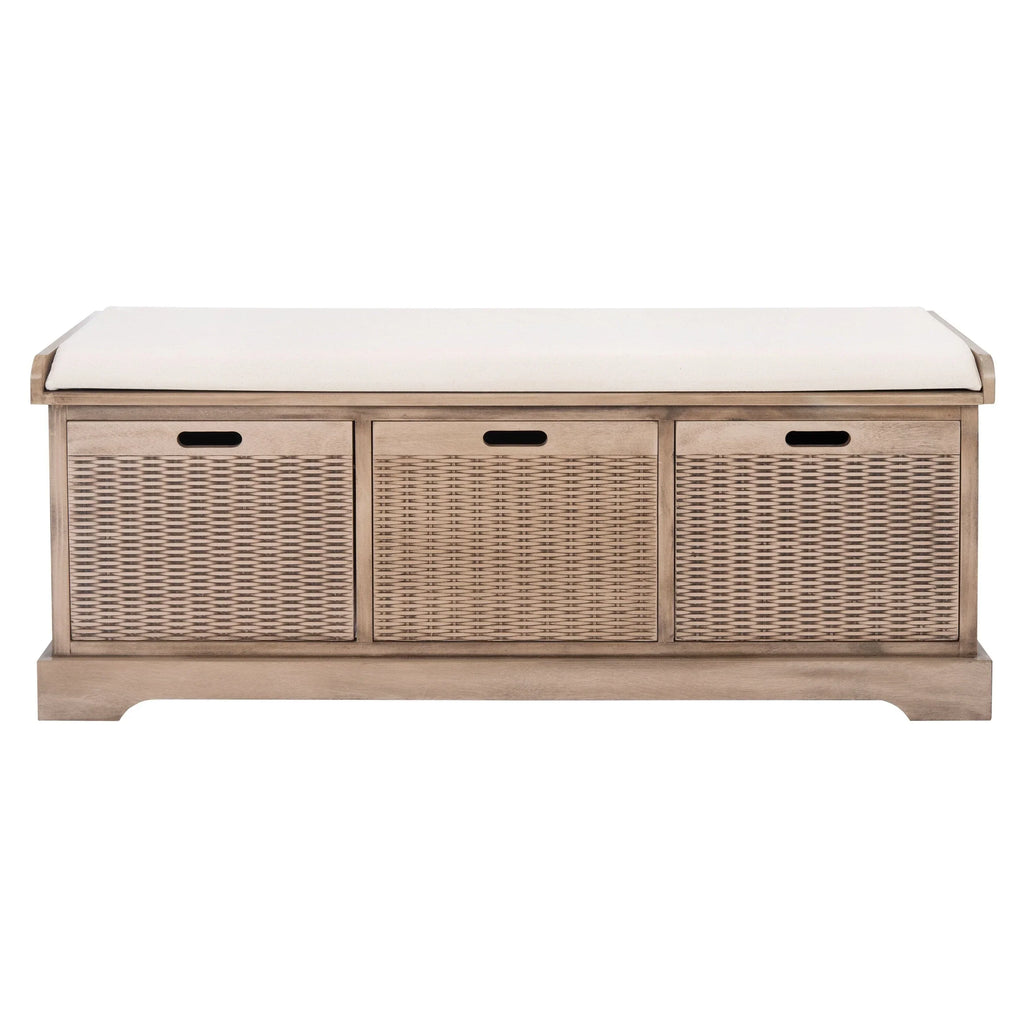 Úložná lavice SAFAVIEH Fiorello se 3 zásuvkami a polstrováním - 47.3 W x 15 L x 19 H - 47Wx15Dx19H