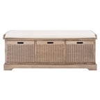 Úložná lavice SAFAVIEH Fiorello se 3 zásuvkami a polstrováním - 47.3 W x 15 L x 19 H - 47Wx15Dx19H