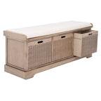 Úložná lavice SAFAVIEH Fiorello se 3 zásuvkami a polstrováním - 47.3 W x 15 L x 19 H - 47Wx15Dx19H