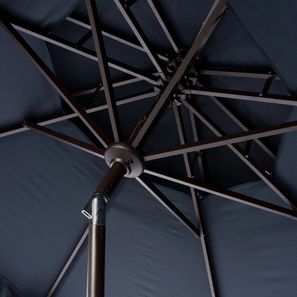 Parasol extérieur SAFAVIEH Kjerstin avec volant, 9 pieds, double toit