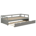 Letto da giorno allungabile con letto estraibile, letto da giorno in legno con letto estraibile