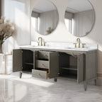 Mobile bagno Vanity Art 72 con doppio lavabo e piano in marmo composito