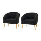 Nowoczesny fotel boucle Sheila 30 W z nogami z litego drewna, zestaw 2 szt., HULALA HOME