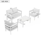 Conjunto de sofá de exterior com 4 peças