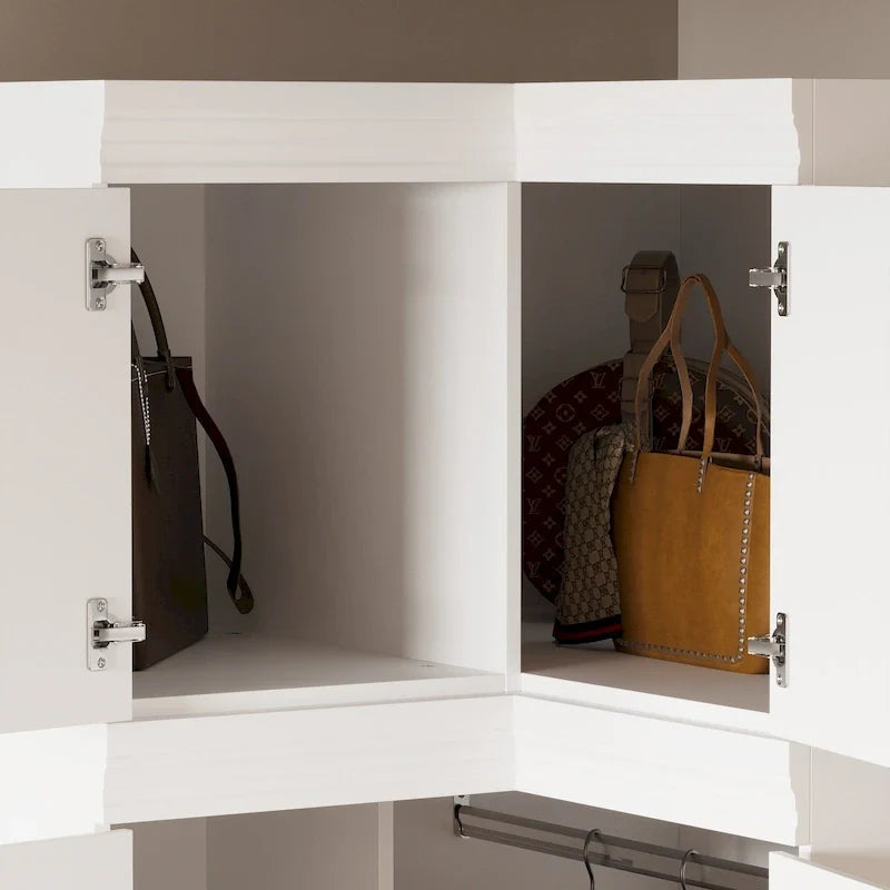 Kleiderschrank mit 93,9/74,2 Zoll Höhe, Hängebereich, Schubladen und Stauraum