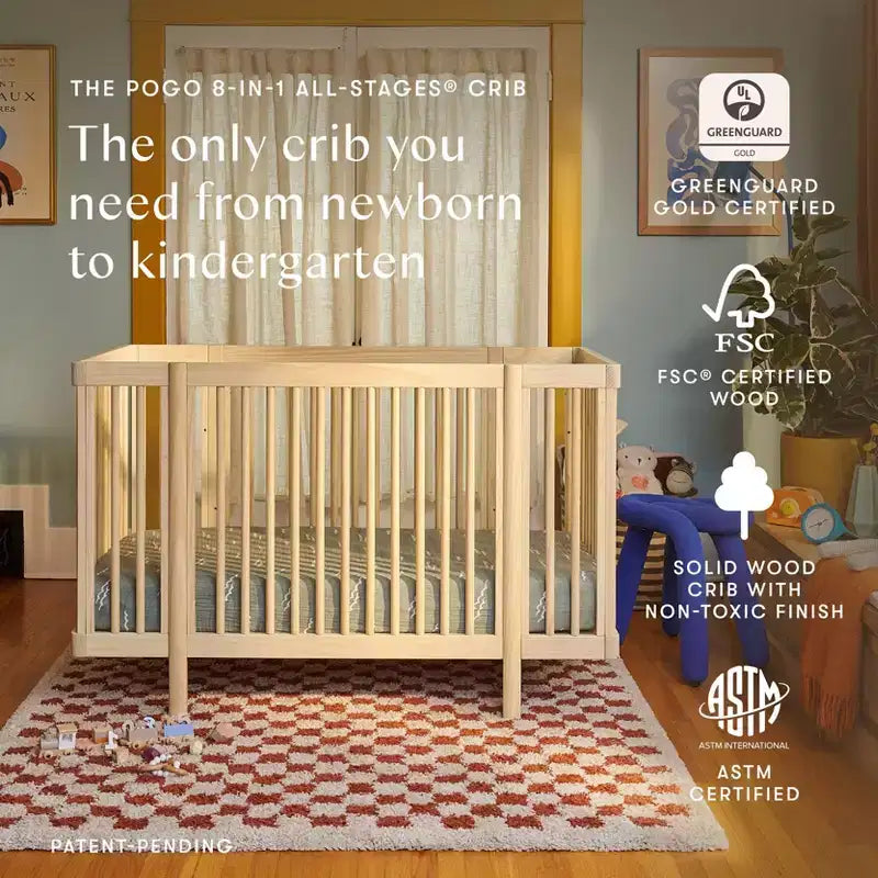 Berço convertível Babyletto Pogo 8 em 1 com kits de conversão para todas as fases