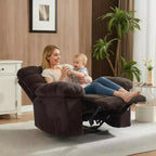 Handmatige relaxfauteuil, ergonomische ademende stoffen fauteuil met zijvakken, eenpersoonsbank, geschikt voor woonkamer en slaapkamer