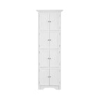 Meuble de rangement d’angle haut avec 8 portes et 4 étagères