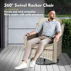 Ensemble de conversation de mobilier de patio extérieur XIZZI en 9 pièces avec fauteuil pivotant