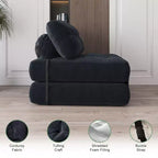Divano letto futon pieghevole in velluto a coste, poltrona letto trasformabile da pavimento con cuscino e supporto per la schiena