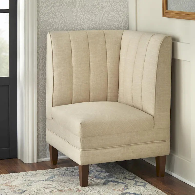 Conjunto de banqueta estofada de 3 peças Lifestorey Kerrington com costas caneladas