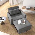 Rozkładany fotel do spania 3 w 1, rozkładana, regulowana i składana tapicerowana sofa wypoczynkowa