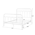Caledonia Metallbett mit Knotenmuster in Queensize – Antikweiß – iNSPIRE Q