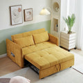 Rozkładana sofa z funkcją spania, tapicerowana żółtą tkaniną szenilową – 39.00 x 53.50 x 31.50