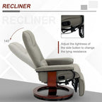 Fauteuil inclinable HomCom en similicuir, réglable, à base pivotante et commande manuelle, avec repose-pieds confortable et relaxant