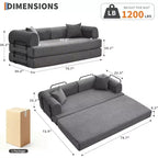 2-in-1 slaapbank, comfortabele opklapbare corduroy-slaapbank met diepe zitting en brede armleuningen, bank zonder frame voor woonkamer en appartementen