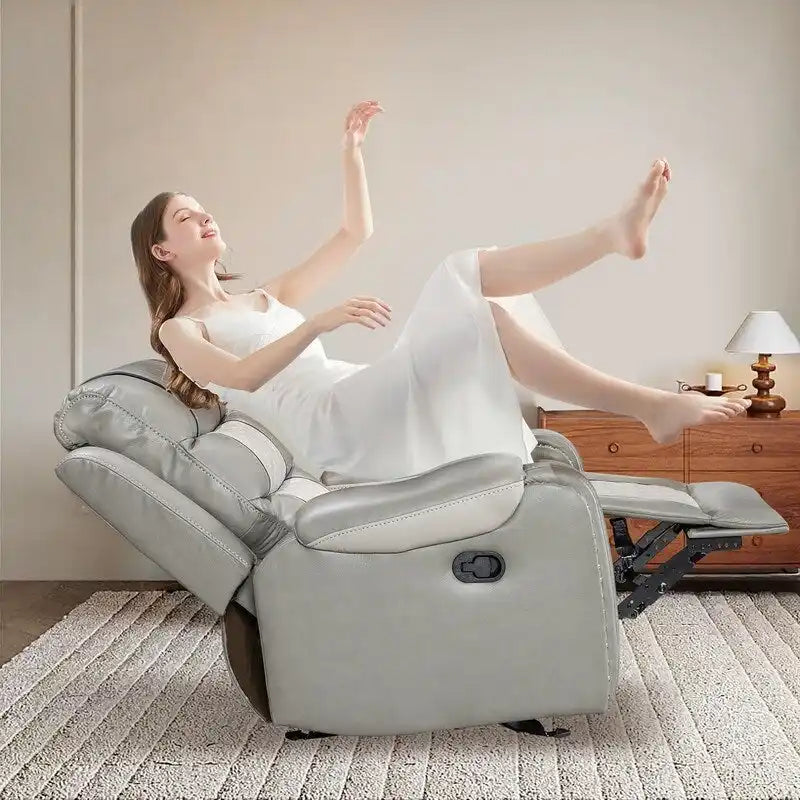 Fauteuil inclinable grand format en similicuir, design américain, pour le salon