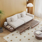 JASIWAY nowoczesna sofa z litego drewna tapicerowana bawełną i lnem