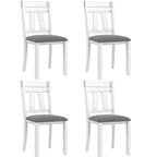 VECELO eetkamerstoelen van massief hout met zitting van linnenstof, set van 2/4/6 eetkamerstoelen