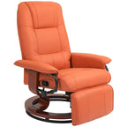 Fauteuil inclinable HomCom en similicuir, réglable, à base pivotante et commande manuelle, avec repose-pieds confortable et relaxant