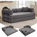 2-in-1 slaapbank, comfortabele opklapbare corduroy-slaapbank met diepe zitting en brede armleuningen, bank zonder frame voor woonkamer en appartementen